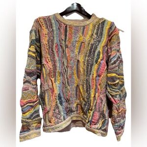 COOGI Multicolor Textured Crew Neck Sweater